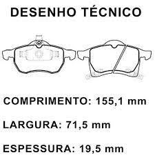PASTILHA FREIO ASTRA/ MERIVA (ARO15)/ VECTRA 2.0/ 8V 2.4 16V/ GT/ GLS 2.0/ GTX 03/10