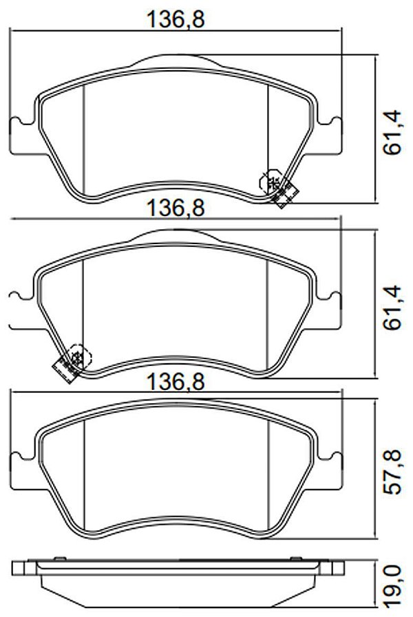PASTILHA FREIO COROLLA GLI/ SEG/ XEI/ XLI 1.8 16V 08/.. ALTIS/ XEI 2.0 16V 11/.. (BOSCH)