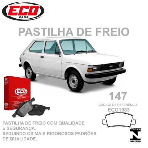 PASTILHA FREIO CORCEL 69/86 BELINA 69/89 FIORINO 83/86 DODGE 1800 73/75 DODGE POLARA 75/81 (BENDIX)