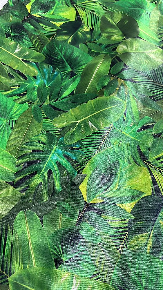 Cetim Estampado Folhas