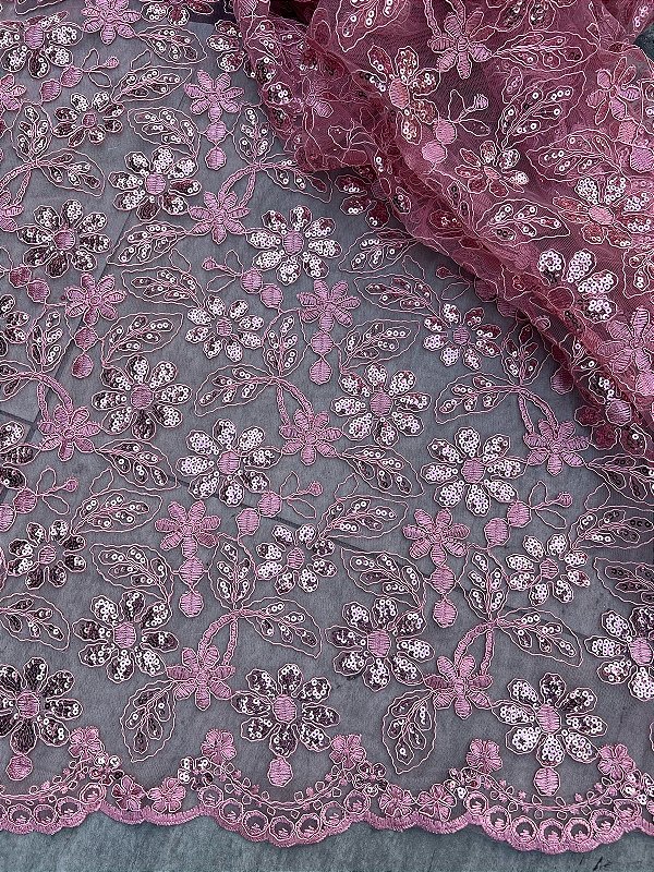 Tule Rose Lantejoula