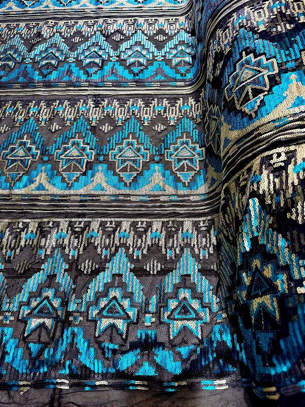 Tule Paetê Arabesco