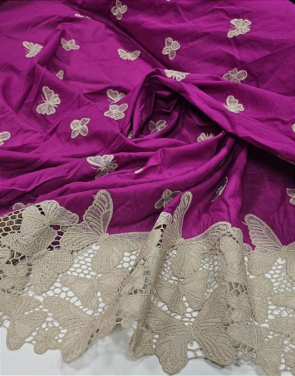 Lesse Roxo Claro Barrado Borboleta