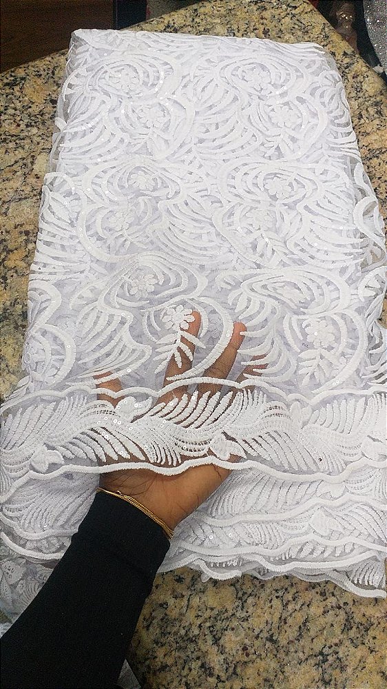 Africano Branco Bordado