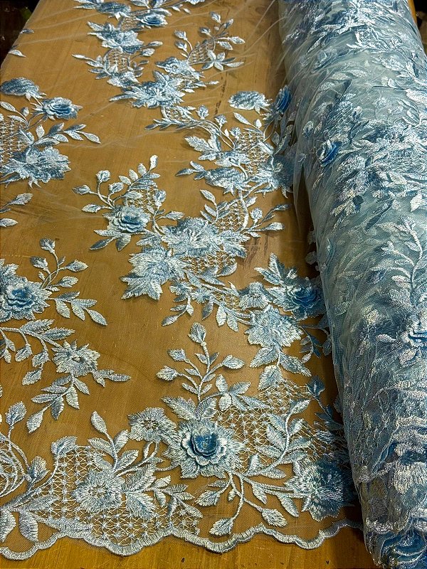 Tule Azul 3D Luxo