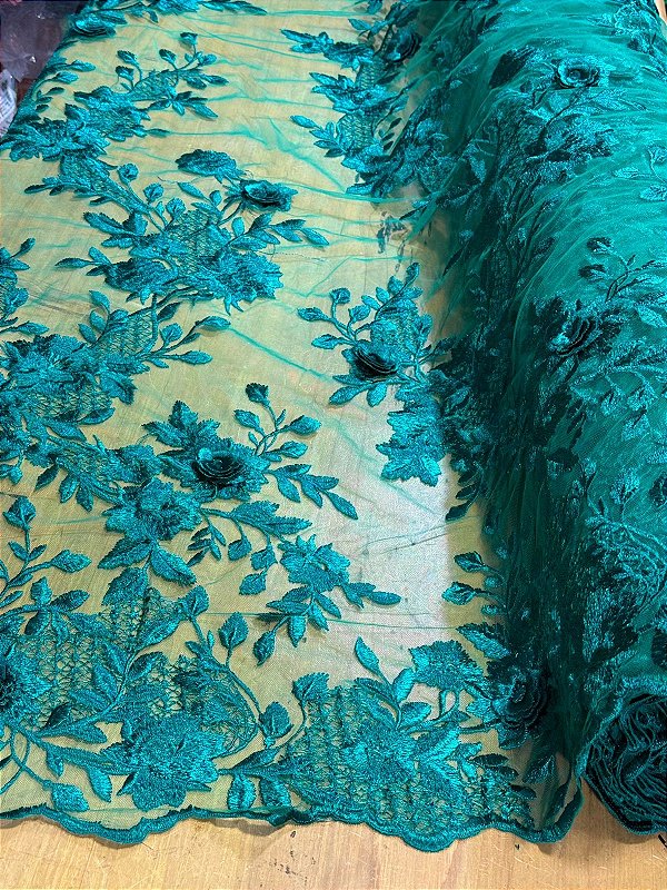Tule Verde 3D Luxo