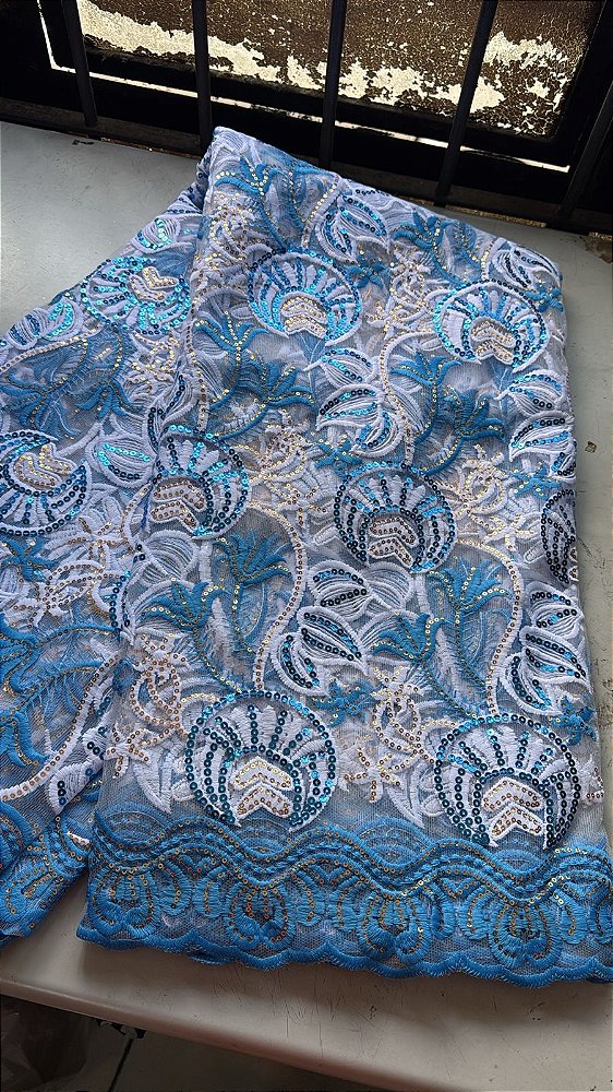 Africano Azul com Branco Luxo