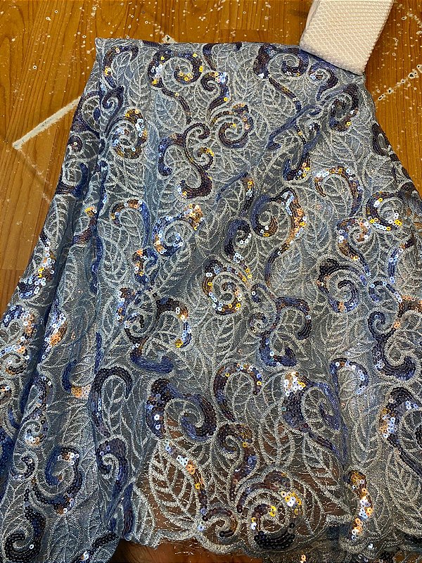 Africano Azul com Prata Luxo
