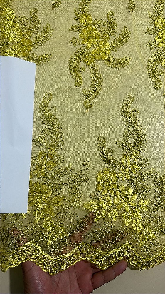 Tule Amarelo Fio Metálico Dourado *PROMOÇÃO*