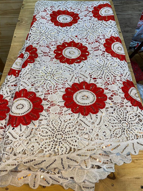 Africano Branco com Vermelho Luxo