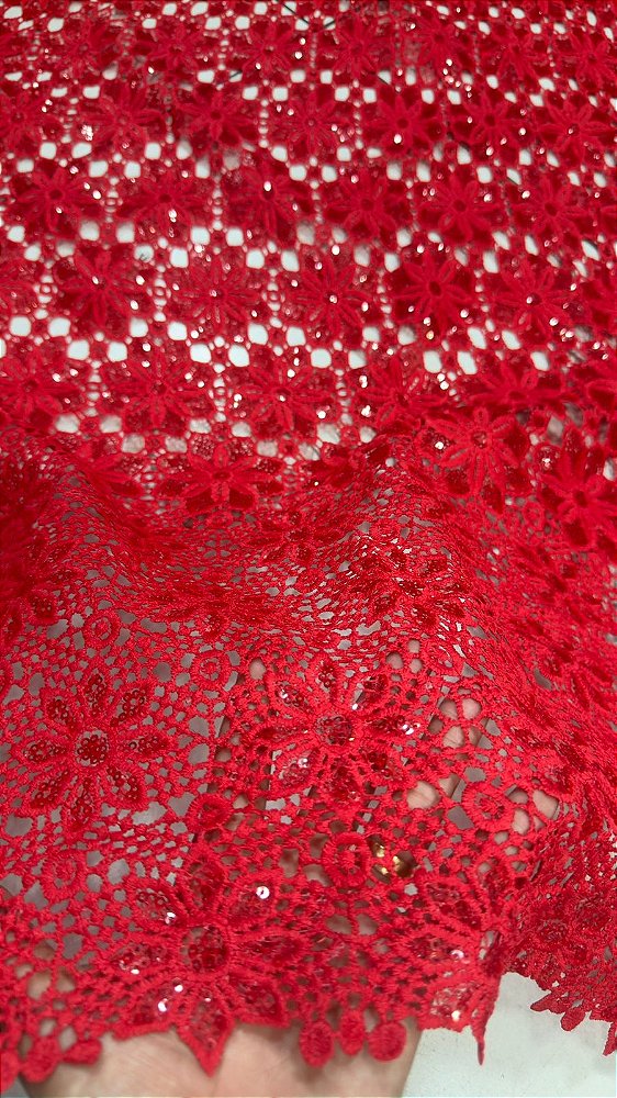 Africano Vermelho Bordado Luxo