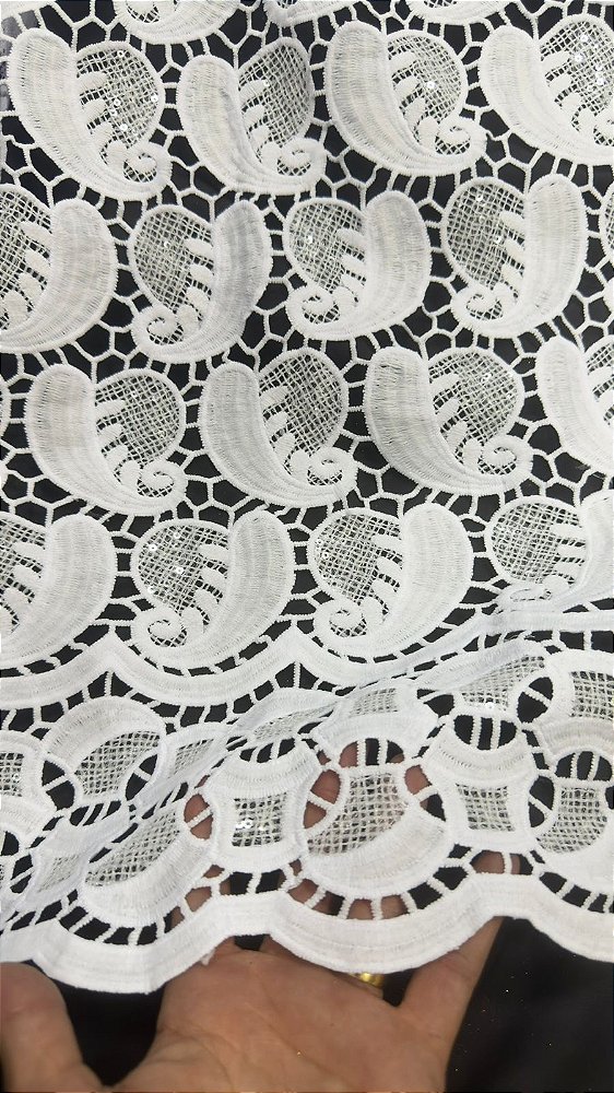 Africano Branco Bordado Luxo