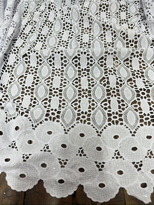 Africano Branco Bordado Luxo