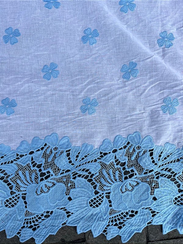 Lesse Branco Barrada Azul Luxo