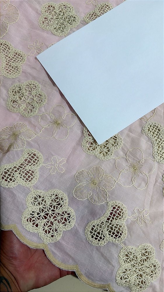 Rechilieu Rosa Claro Bordado