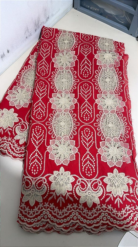 Retalho - Rechilieu Vermelho Bordado