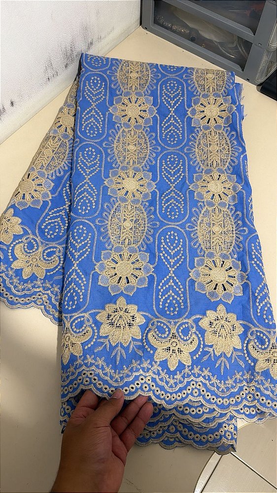 Retalho - Rechilieu Azul Bordado