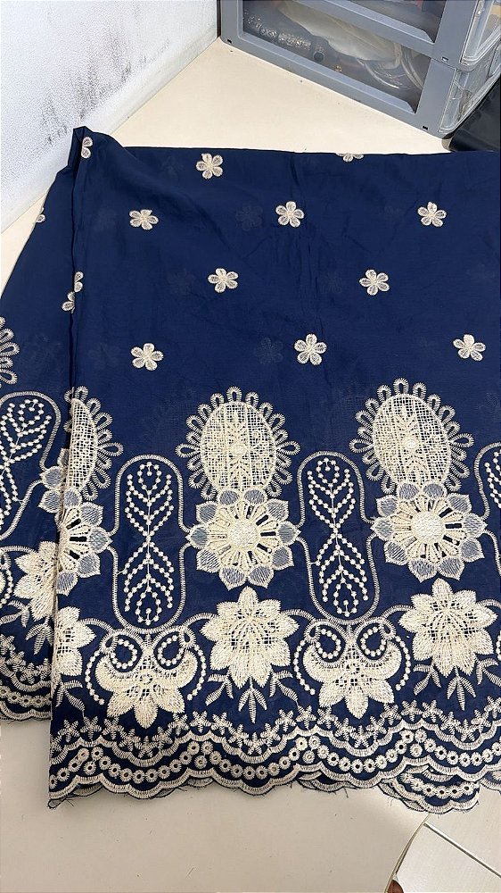 Retalho - Rechilieu Azul Bordado