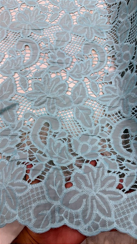 Rechilieu Azul Tiffany Bordado