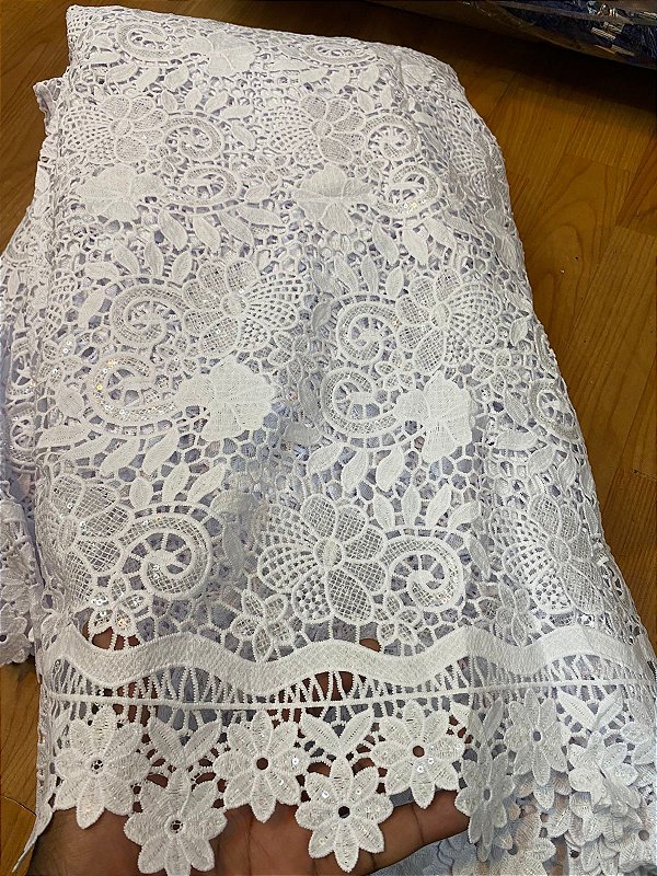 Africano Branco Bordado Luxo