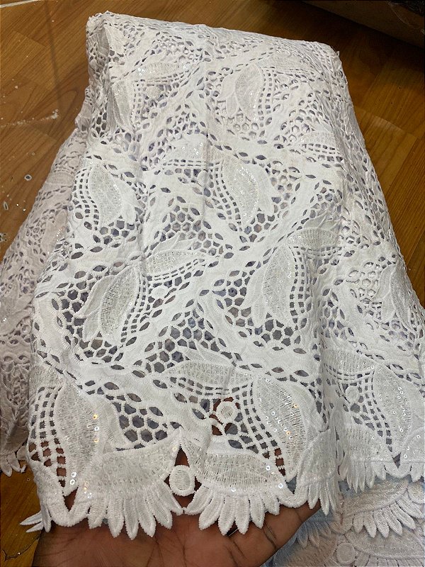 Africano Branco Bordado Luxo