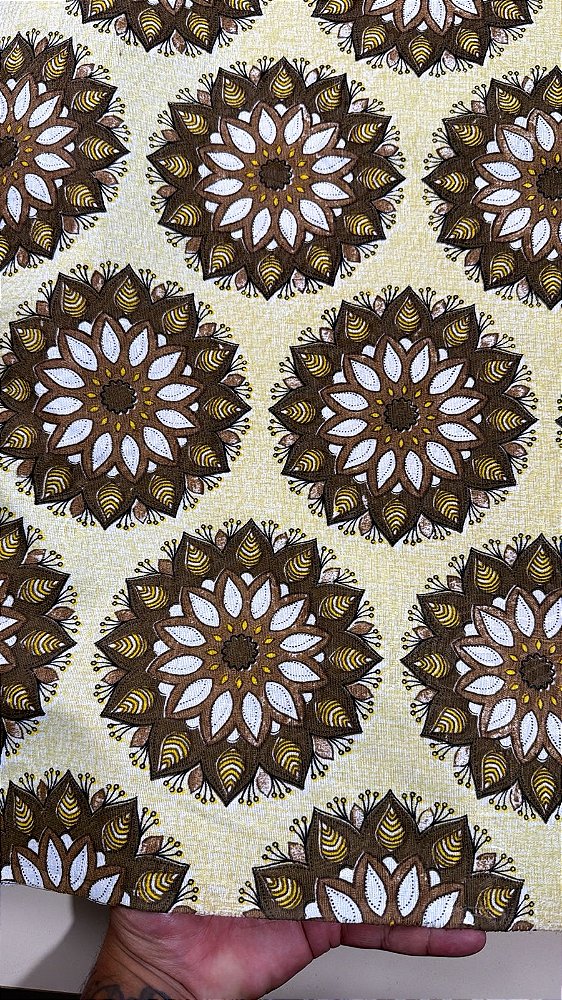 Jacquard Amarelo com Marrom