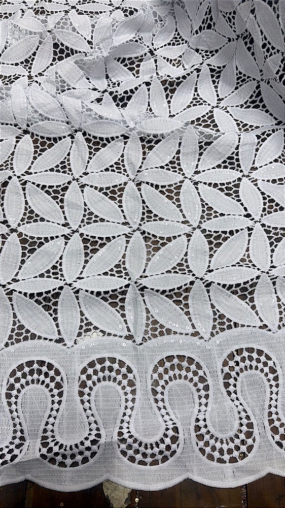 Africano Branco Bordado Luxo