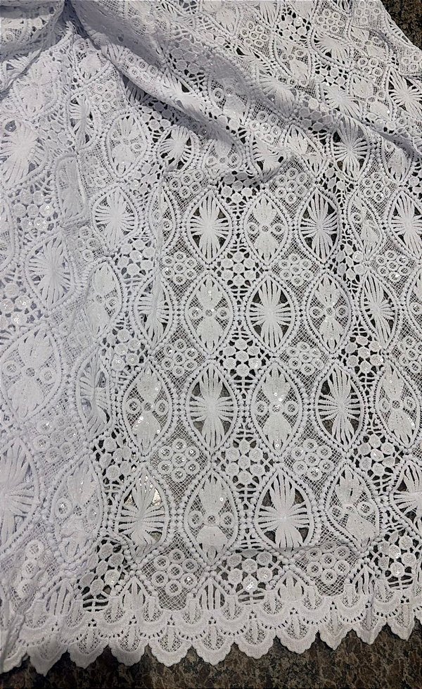 Africano Branco Bordado Luxo