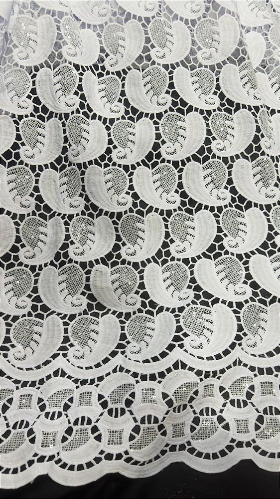 Africano Branco Bordado Luxo