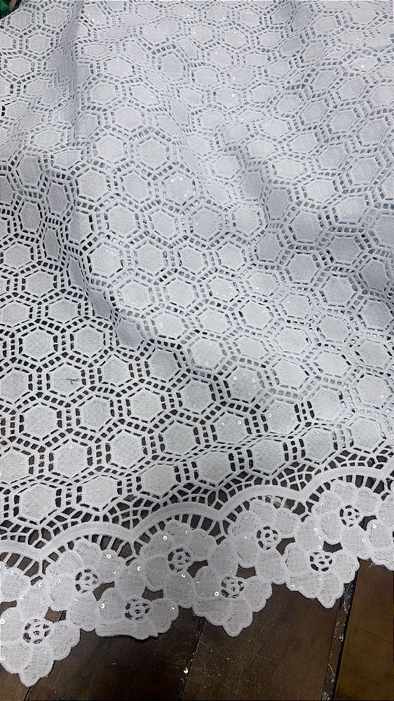 Africano Branco Bordado Luxo