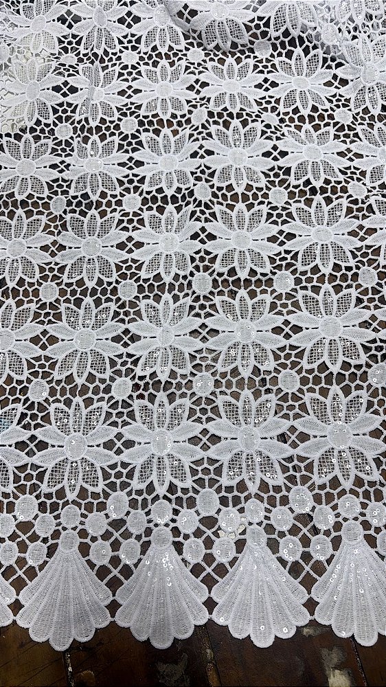 Africano Branco Bordado Luxo
