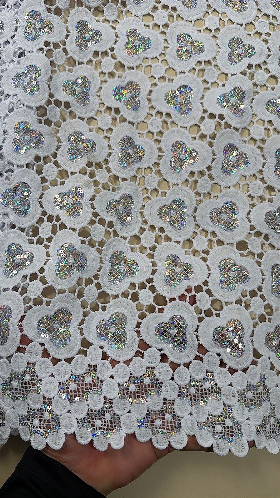 Africano Branco Bordado Luxo