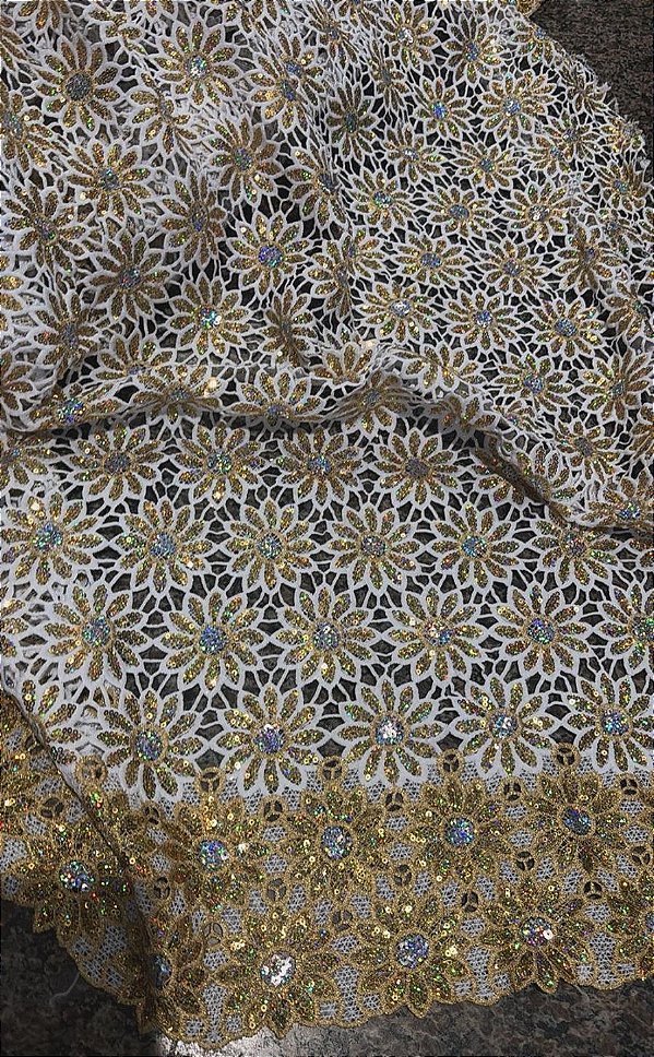 Africano Branco com Dourado Luxo