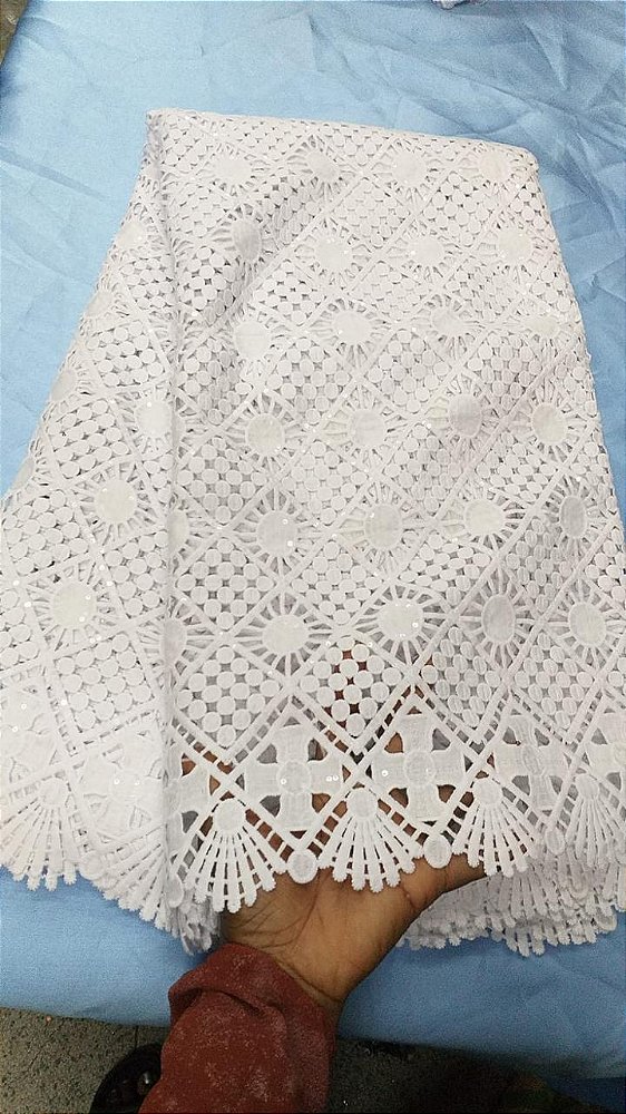 Africano Branco Bordado