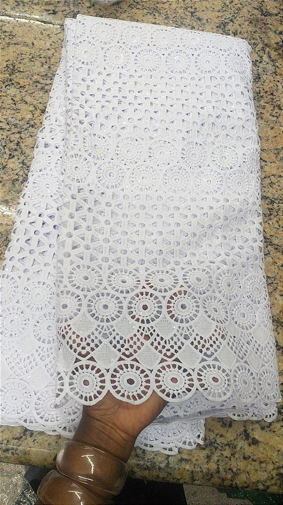 Africano Branco Bordado
