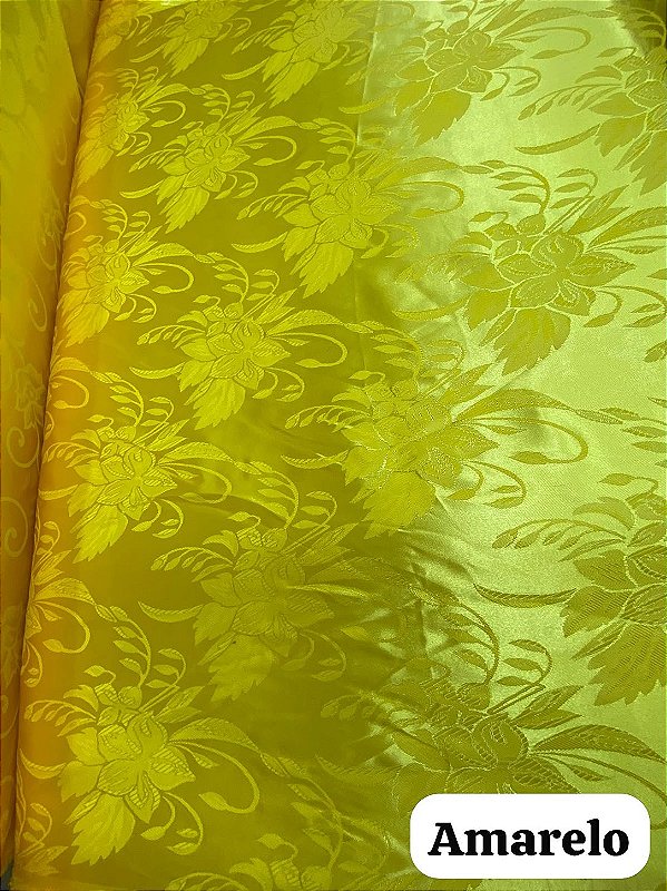 Cetim Amarelo Jacquard