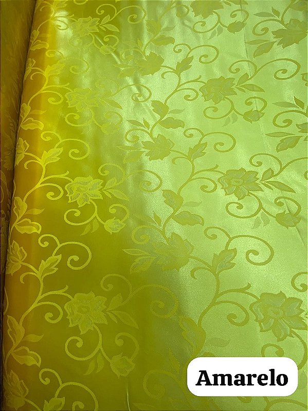 Cetim Amarelo Jacquard