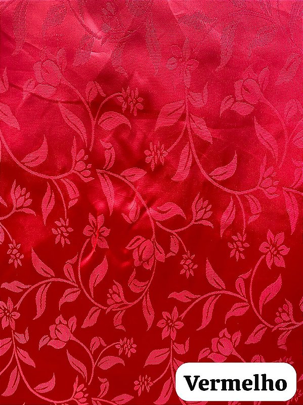 Cetim Vermelho Jacquard
