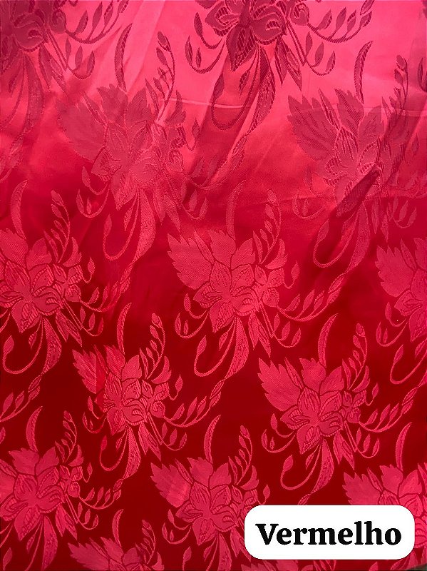 Cetim Vermelho Jacquard
