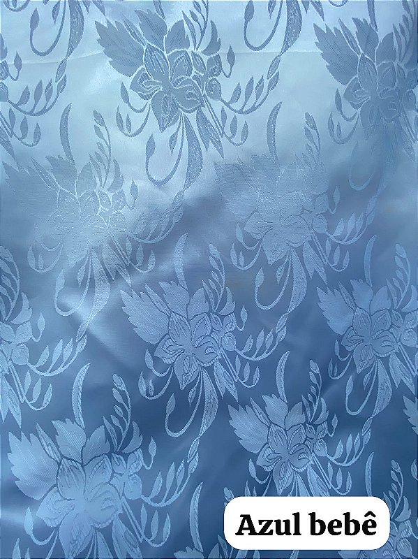 Cetim Azul Bebê Jacquard