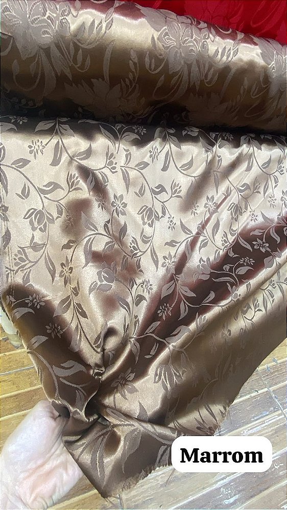 Cetim Marrom Jacquard