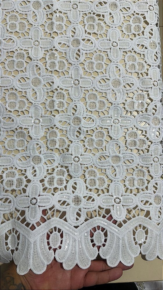 Africano Branco Bordado Luxo