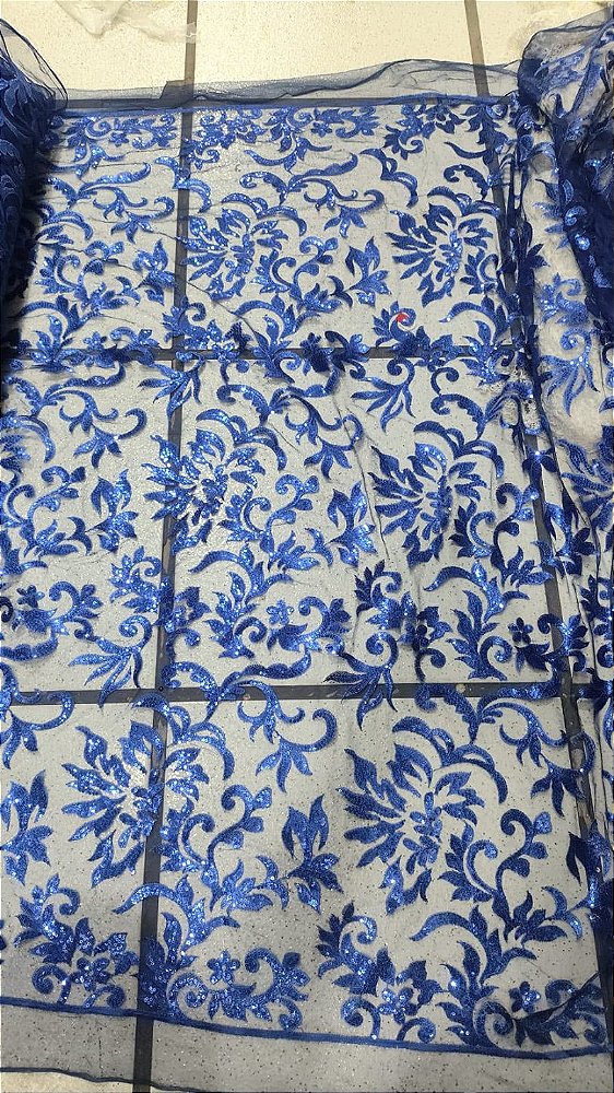 Tule Azul Paetê Luxo *Promoção*