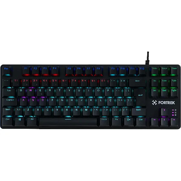 Teclado Gamer Mecânico Fortrek Black Hawk Compact Rainbow Switch Marrom