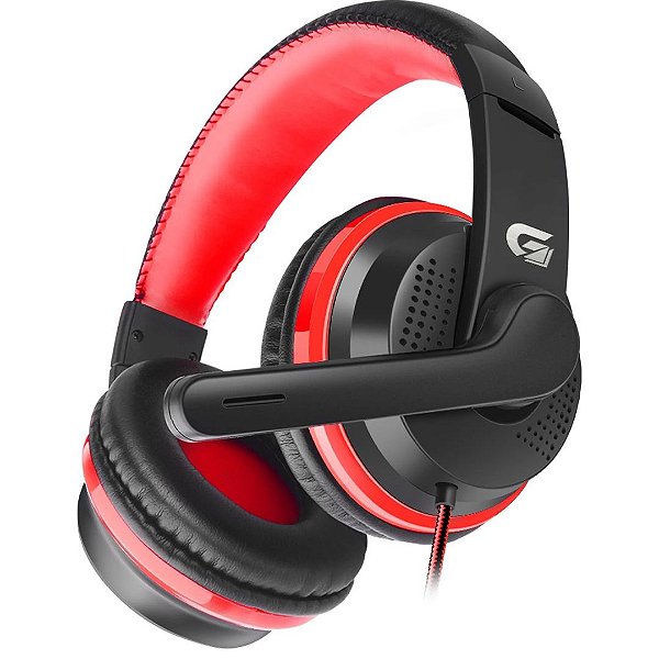 Headset Gamer P3 SPIDER BLACK Preto/Vermelho FORTREK G