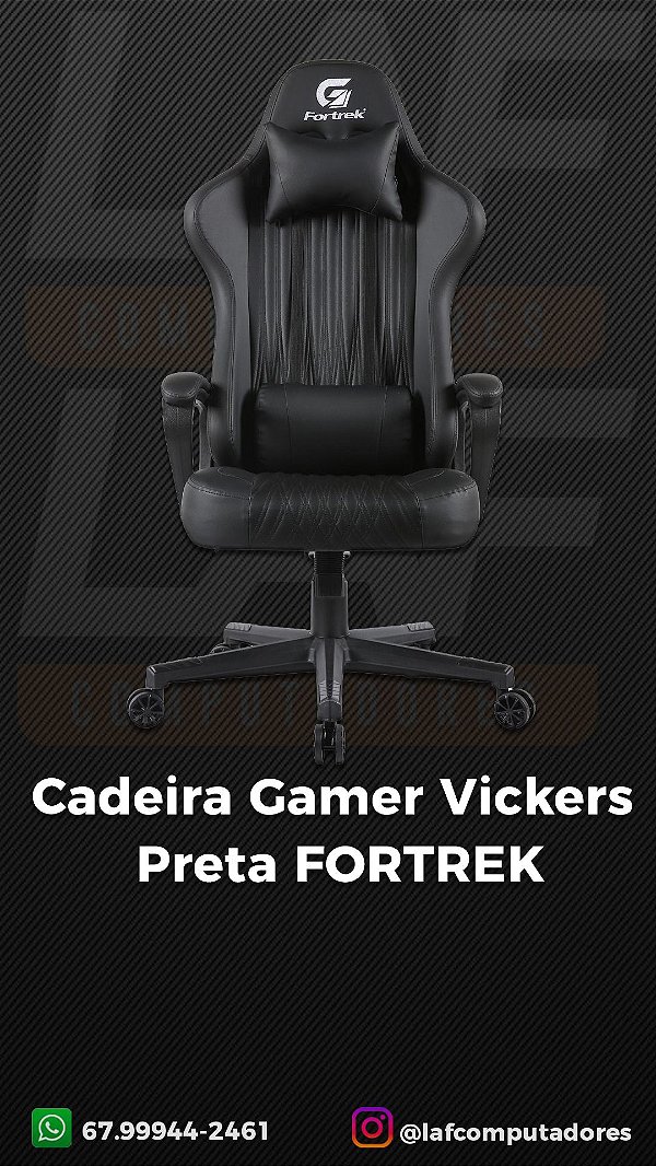 Cadeira Gamer Vickers Preta FORTREK