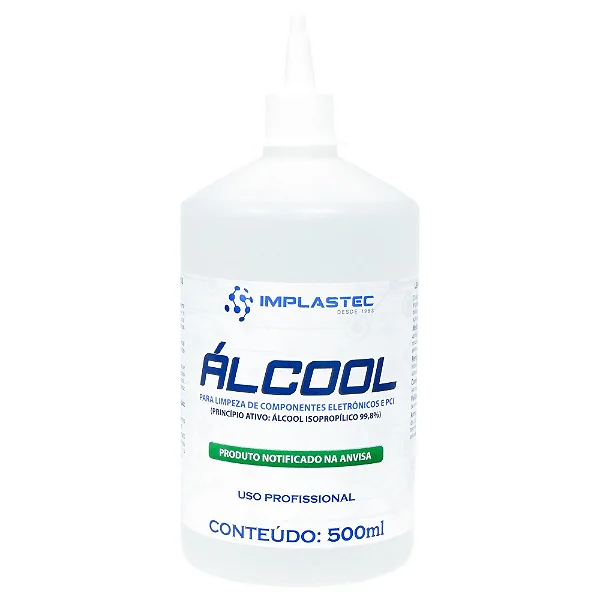 Álcool Isopropílico 500ml ISOPROPANOL IMPLASTEC