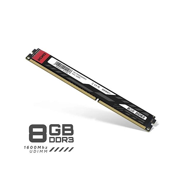 Memoria Ram Pcyes Udimm 8GB DDR3 1600Mhz - Pm081600D3