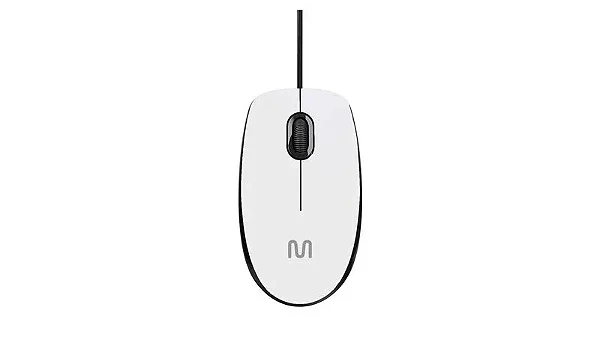 Mouse Com Fio MF400 Clique Silencioso Conexão USB 1200dpi Cabo de 180cm 3 Botões Branco Multi - MO389