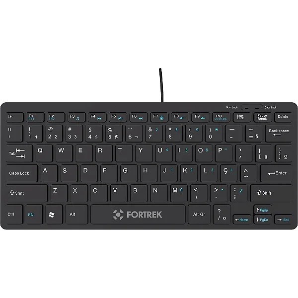 Teclado Mini Office Fortrek K13 USB ABNT2 Preto